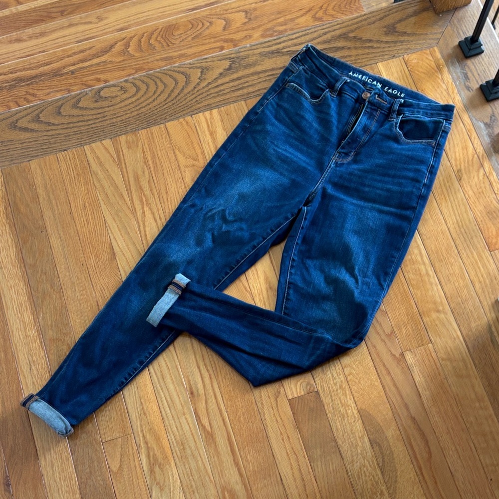 American Eagle Outfitters Women's Dark Blue Skinny Jeans